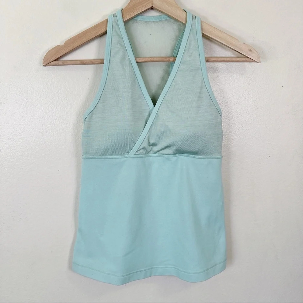 Lululemon Deep V Tank Padded Mint Color Athletic Tank Top